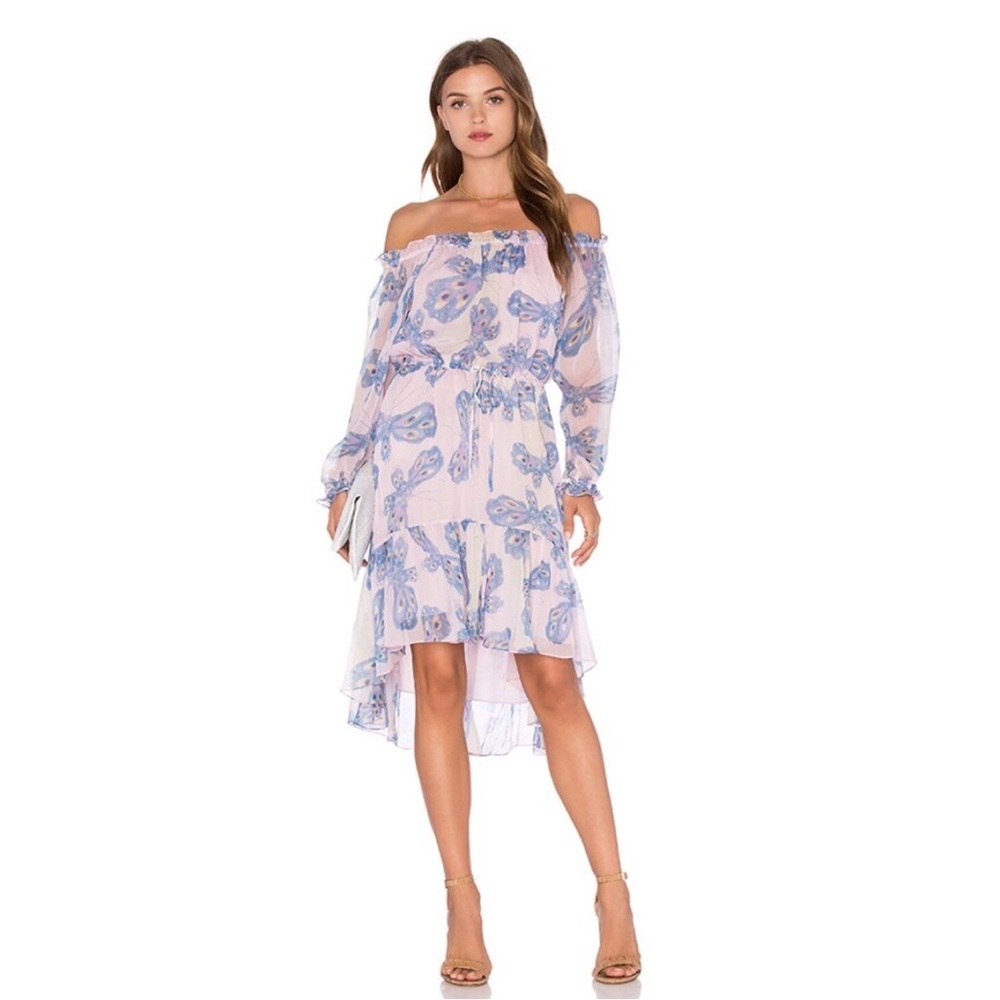 Diane Von Furstenberg Blue Floral Silk Camilla Dress 2 High Low Dress